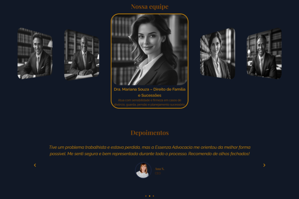 Essenza Advocacia - Equipe + Depoimentos